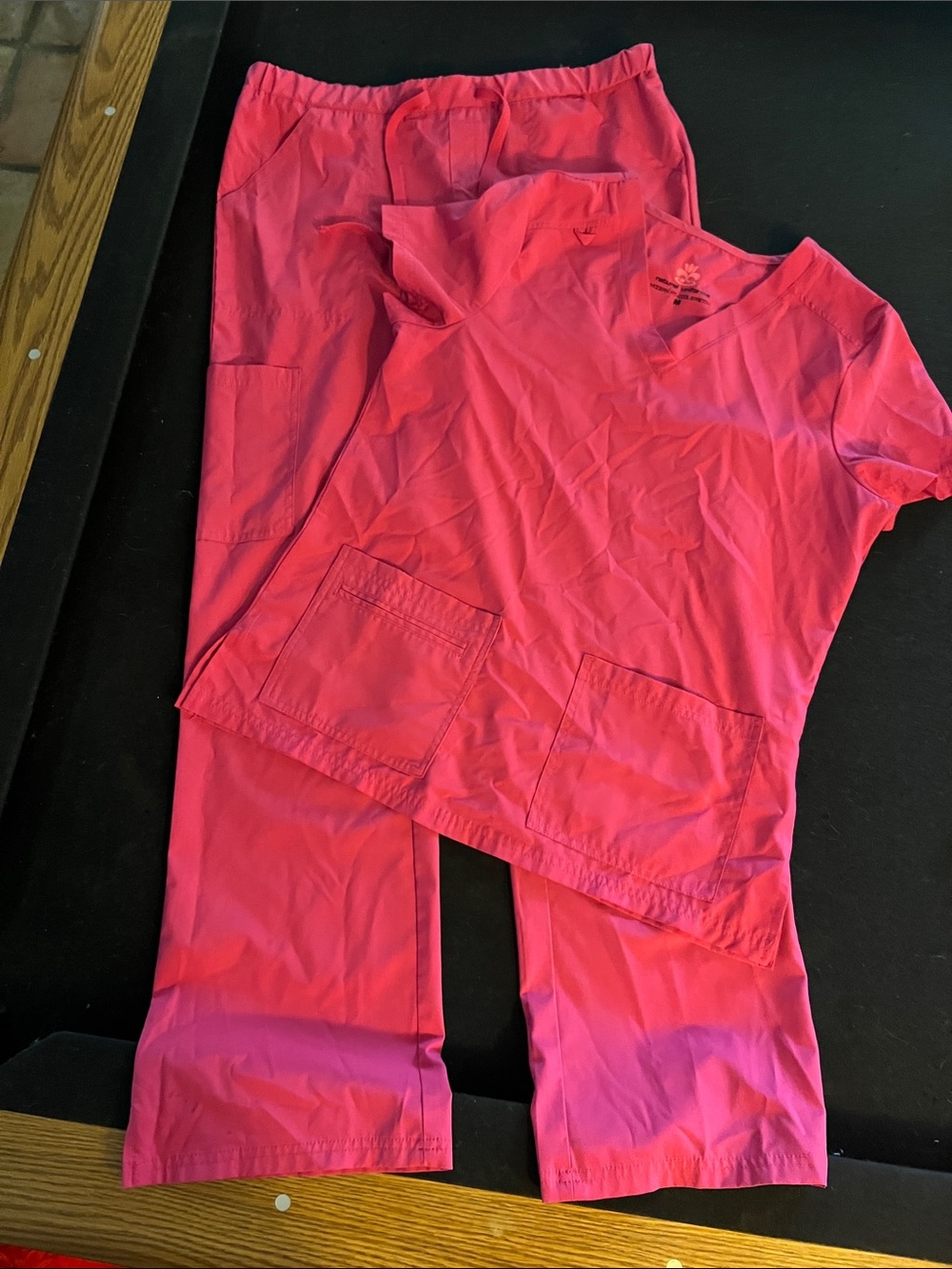 Grey's Anatomy Hot Pink Scrub Top & Drawstring Pants